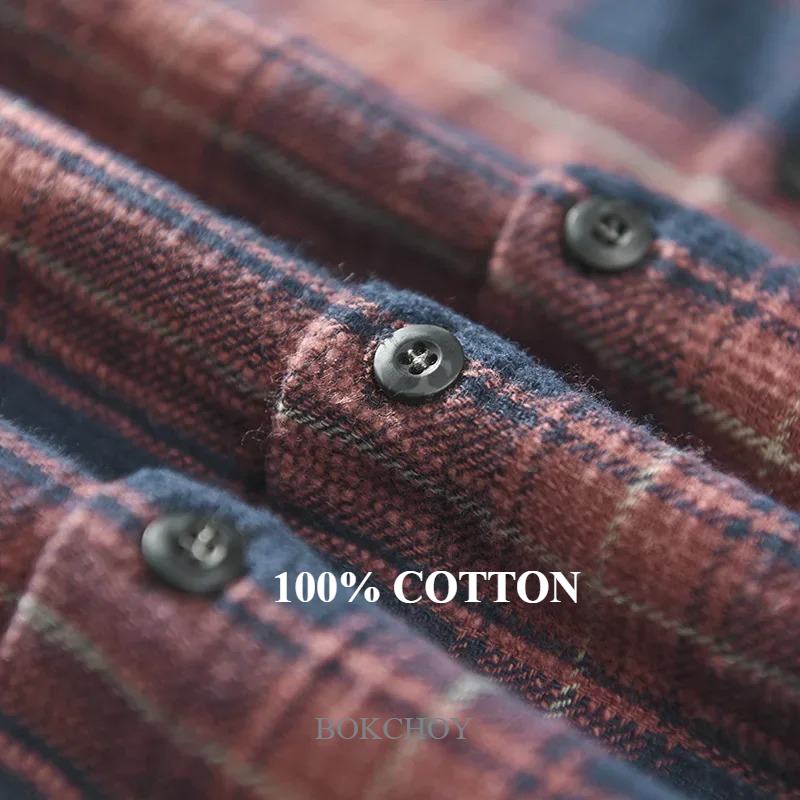 Spring and Autumn New Men 100% - Flannel Shirt Lined review and price