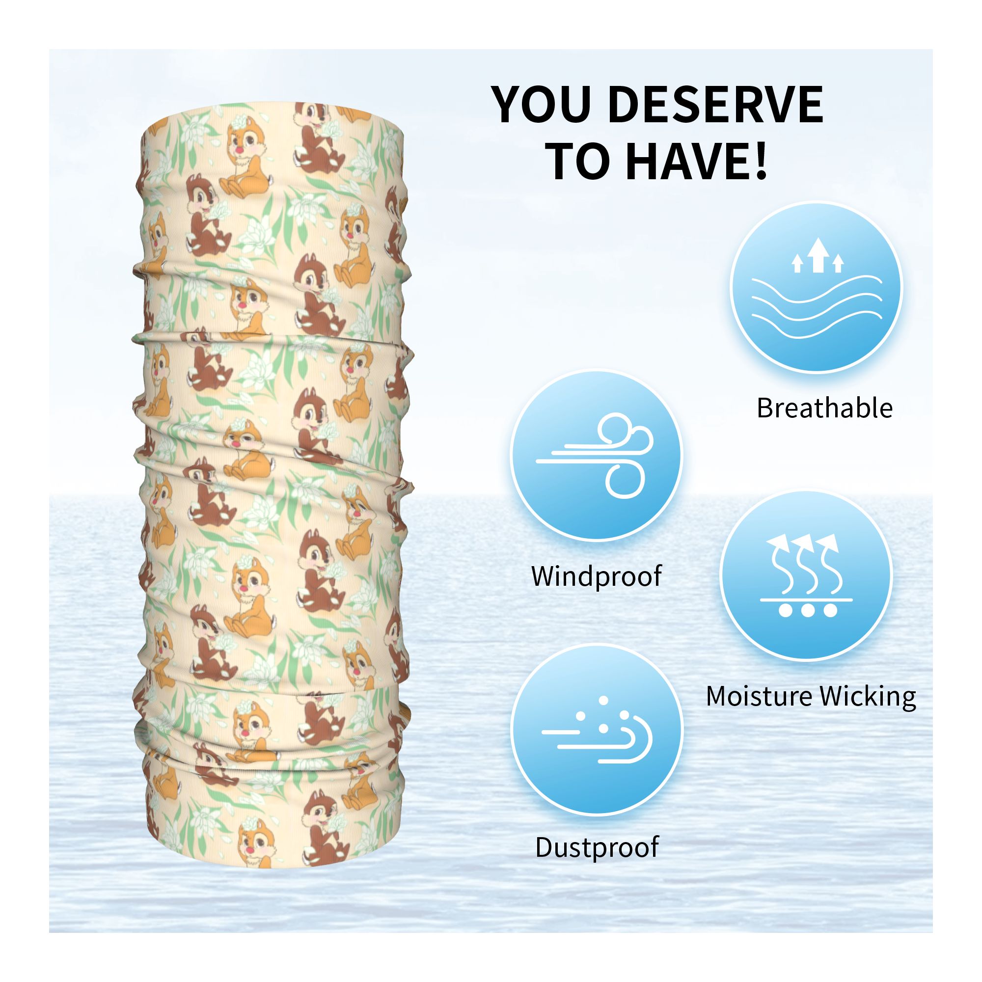 Custom Cute C-Chip And D-Dale  - Neck Gaiter Fleece review and price