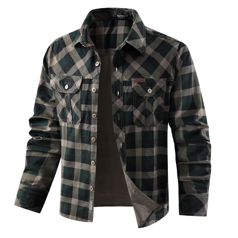 Men's Retro Workwear Checkered - Flannel Shirt Lined review and price