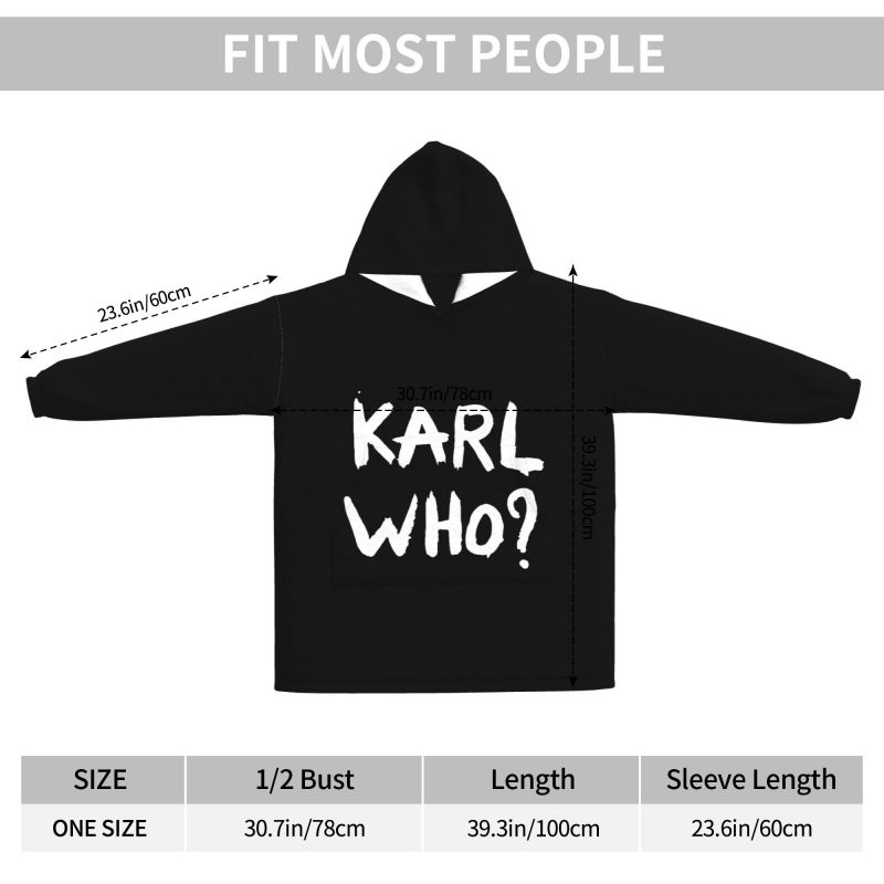 Karl Who Slogan Black Wearable - Sherpa Hoodie Fleece review and price